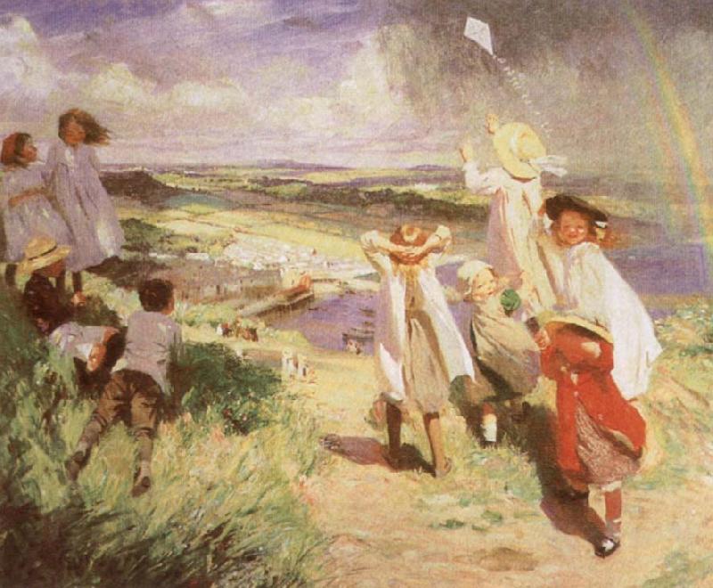 Laura Knight Flying the Kite China oil painting art